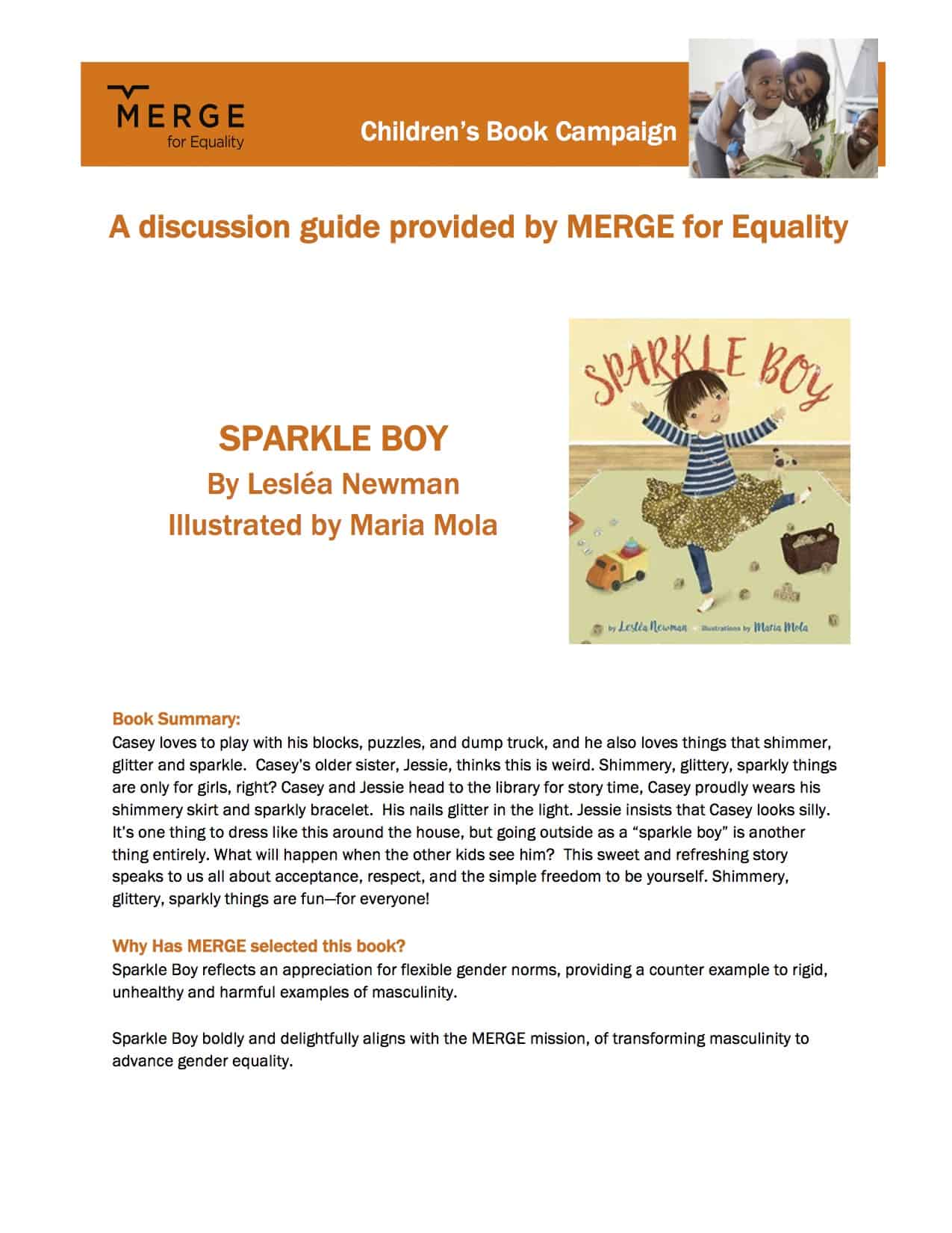 SPARKLE BOY Discussion Guide